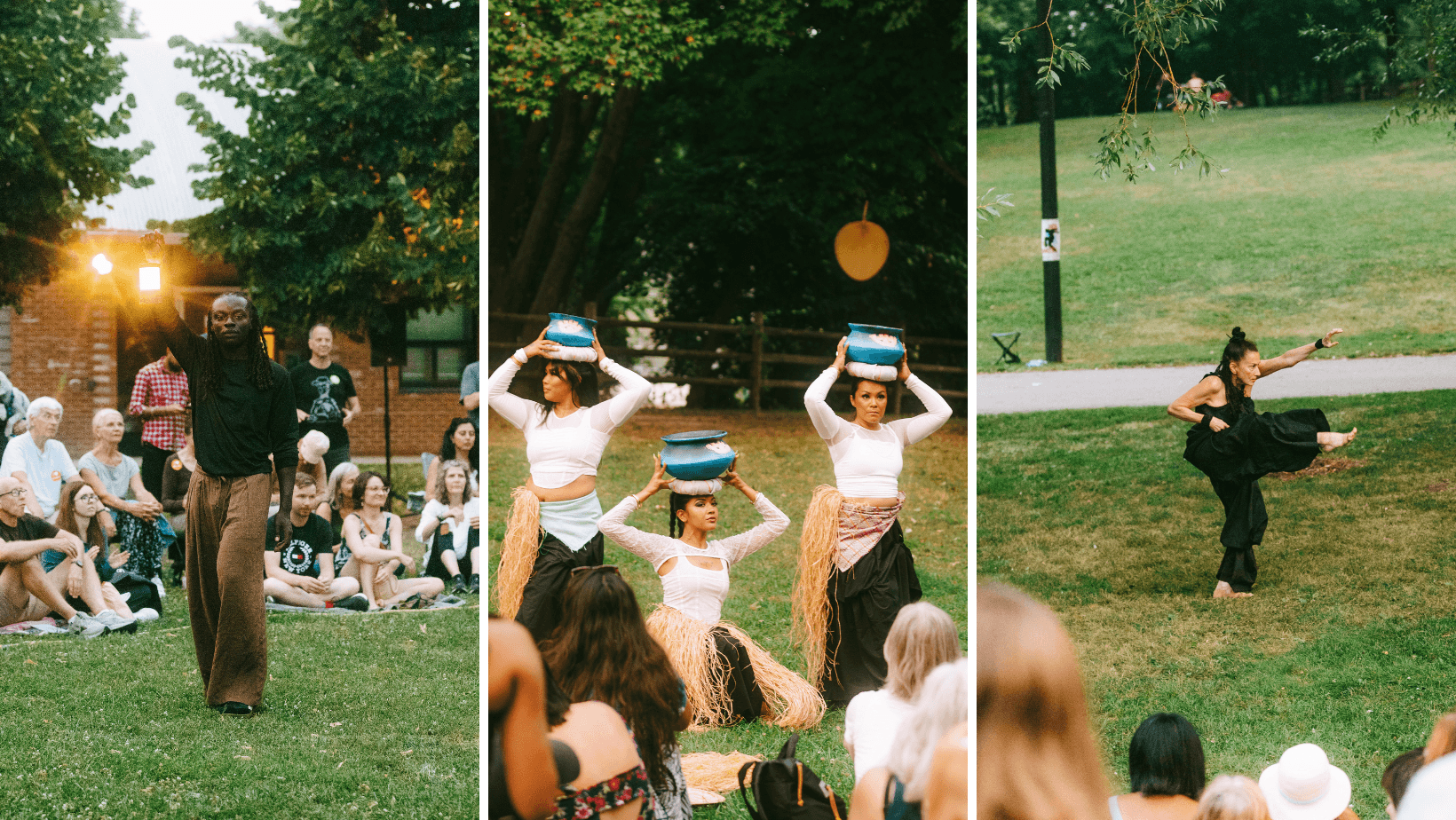 collage of photos of dancers outdoors